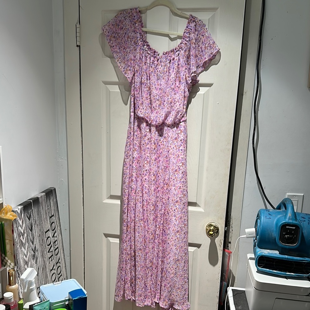 Shelby & Palmer Pink Smocked Maxi Dress